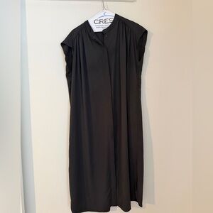 H&M Black Cap-Sleeve Maxi Dress